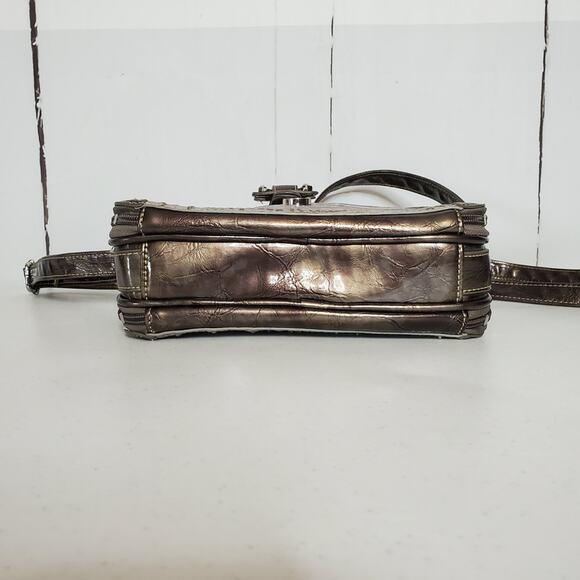 Marc Chantal Faux Snakeskin Embossed Patent Leather Organizer Crossbody Bag - Picture 10 of 14